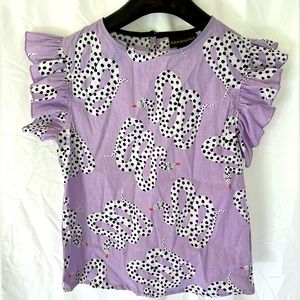 NOOWORKS Lilac Micotti Snake Ruffle Top size XS